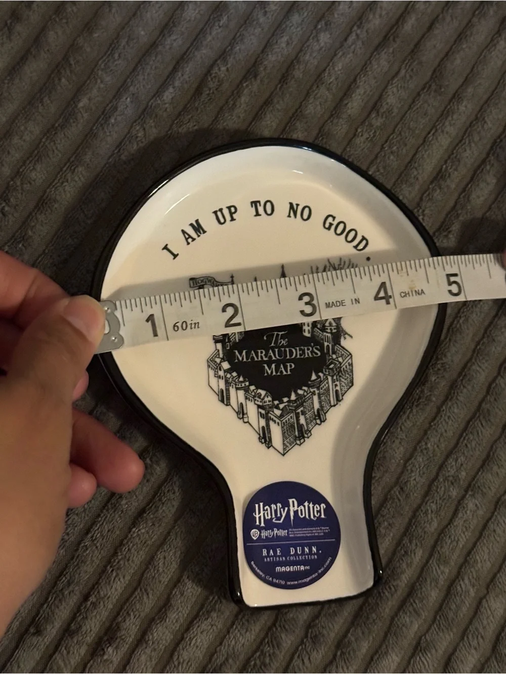 Rae Dunn x Harry Potter White & Black 'The Marauder's Map' Ceramic Spoon Rest